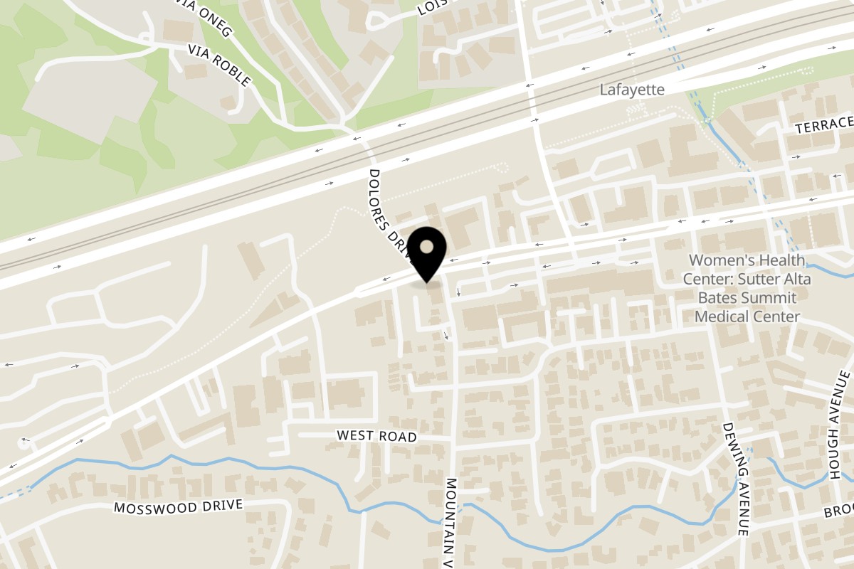 Map showing the location of 360 Gourmet Burritos Lafayette on 3655 Mount Diablo Blvd in Lafayette